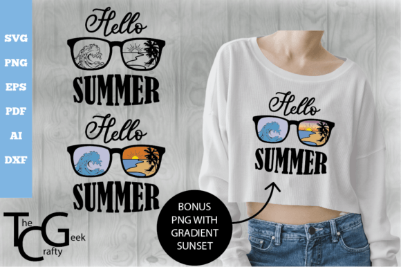 Download Hello Summer Glasses | Beach Cut File - Beach cut file Collection